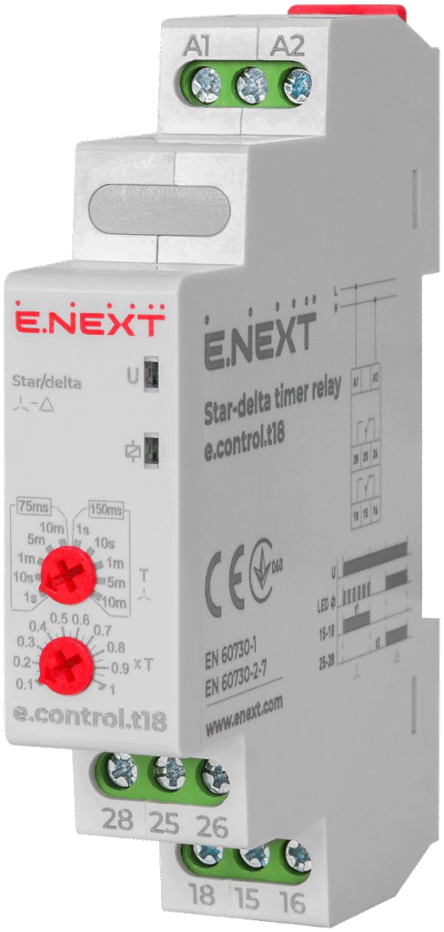 РЕЛЕ ЧАСУ ЗІРКА/ТРИКУТНИК e.control.t18