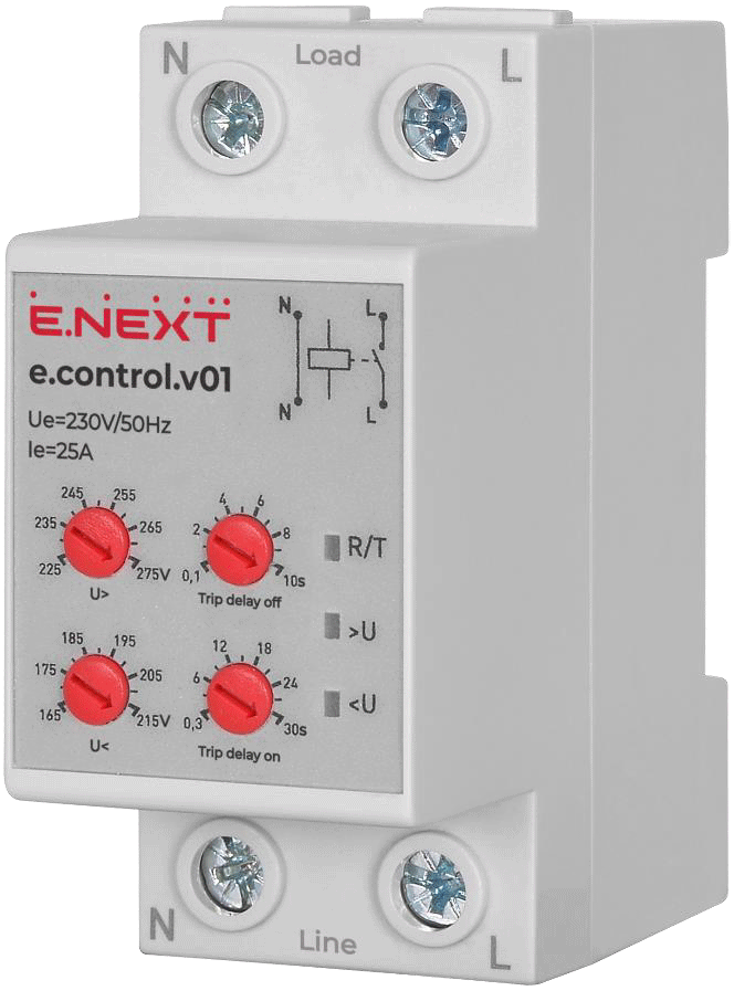 РЕЛЕ КОНТРОЛЮ НАПРУГИ ОДНОФАЗНЕ e.control.v01