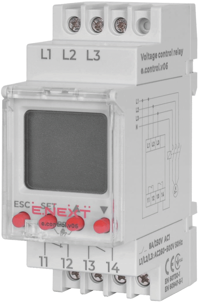 ТРИФАЗНЕ РЕЛЕ КОНТРОЛЮ НАПРУГИ e.control.v06