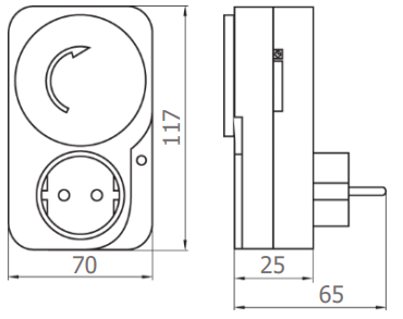 ТАЙМЕР ЕЛЕКТРОМЕХАНІЧНИЙ РОЗЕТКОВИЙ ДОБОВИЙ e.control.t11