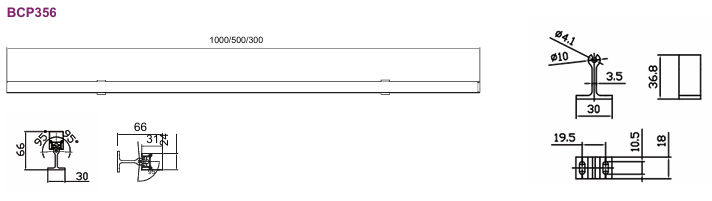 Лінійний настінний світильник UniStrip G5 DC з низьким рівнем напруги