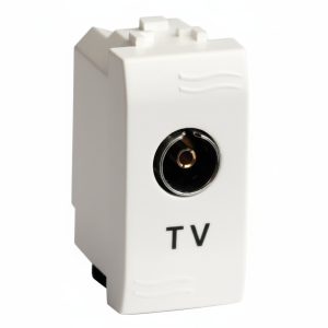 Розетка ТV/1мод. 40-2200МГц, біла ІР20, RAL9010