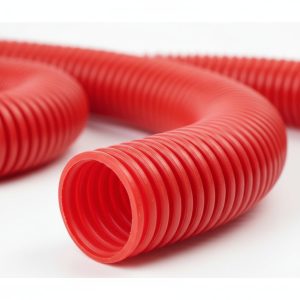 Гофротруба ПНД д.25/18,4мм з прот.червон. колір 50м DKC тяжка