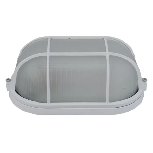 НББ  60W Е27 IP44 овал з решіткою пластик "Еліпс-1" НББ20У (ЦІНА НА ЗАЛИШОК)