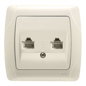 Розетка телефонна подв. RJ-11 внутр. "Carmen" крем (ЦІНА НА ЗАЛИШОК)