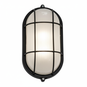 НПП 100W E27 IP44 овал з решіткою, чорний MIF 022 "Magnum"