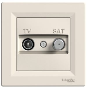 Розетка ТV+SAT кінцева внутрішня "ASFORA Schneider" слонова кістка