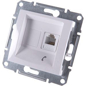 Розетка телефонна RJ-11 внутрішня "SEDNA" біла