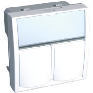 Адаптер/накладка-тримач 2хRJ45/2мод. "ALTIRA" білий (старий артикул ALB45382) (C3) (знятий з в-ва)