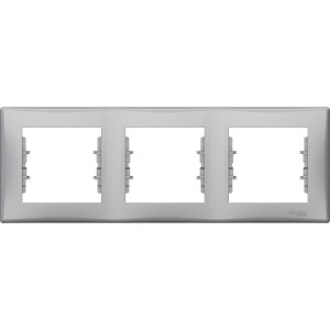 Рамка 3-х кратна "SEDNA" сіра (C3) (знятий з в-ва  30.12.2023)