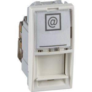 Розетка комп’ютерна RJ-45, внутрішня,. 5E UTP 1-модуль "UNICA" слонова кістка