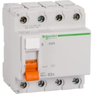 Дифференційне реле ВД63 4р 63А 30мА