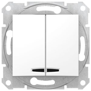 Вимикач 2-кл. внутр. "SEDNA" з підсв. білий (C1) (знятий з в-ва 30.12.2023)