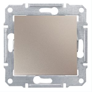 Вимикач 1-клавішний. внутрішній. прохідний "SEDNA" титан