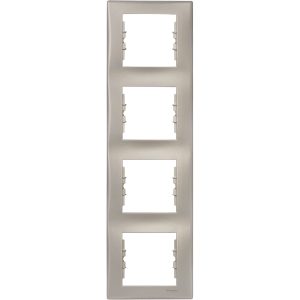 Рамка 4-х кратна вертикальна "SEDNA" титан (C3) (знятий з в-ва  30.12.2023)