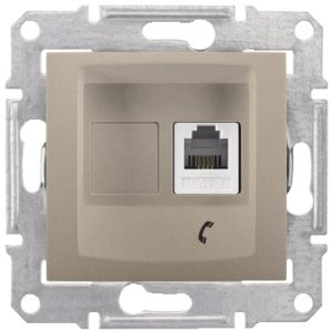 Розетка телефонна RJ-11 внутрішня "SEDNA" титан