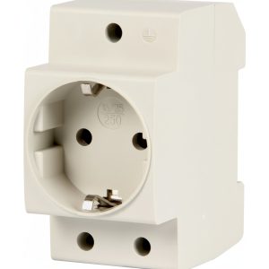 Розетка на DIN-рейку e.socket.pro.din.tms, 230 В, з заземлювальним контактом