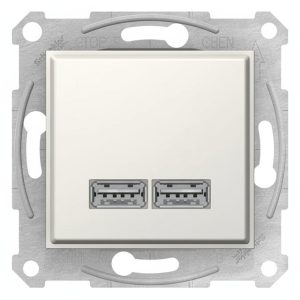 Розетка 2-а USB внутр. "SEDNA" сл.к. (C2) (знятий з в-ва  30.12.2023)