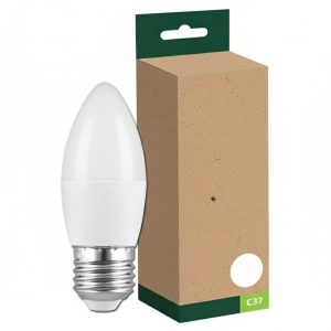 Лампа ЛЕД свічка  9W 4100K 800lm E27 С37 (2 роки) "ENERLIGHT"