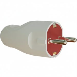 Вилка євро пряма з З/К біла