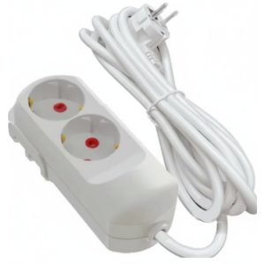 Подовжувач 2гн 3м з З/З 3х1мм2 біл