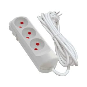 Подовжувач 3гн 5м з З/З 3х1мм2 біл