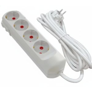 Подовжувач 4гн 3м з З/З 3х1мм2 біл