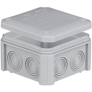 Коробка розподільча  90х90х52 IP54 зовнішня поліпроп.самозатух.850°С з кабел.вводами IB402 UNIKA