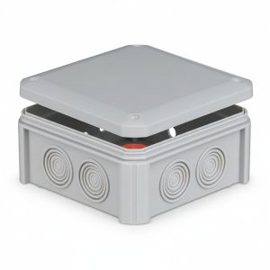 Коробка розподільча 114х114х57 IP54 зовнішня поліпроп.самозатух.850°С з кабел.вводами IB602 UNIKA