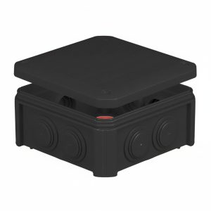 Коробка розподільча 114х114х57 IP55 зовнішня поліпр.самозат.850°С з сальник.гумов.чорн.IB601Vintage