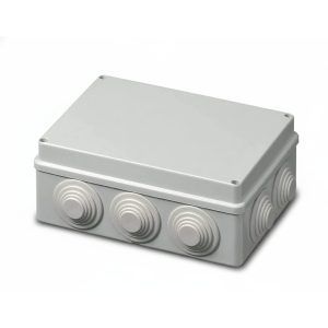 Коробка розподільча 190х140х70 IP55 зовнішня з сальник.гумов поліпроп.самозатух.800°С ELETTROCANALI