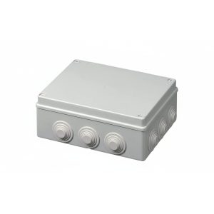 Коробка розподільча 240х190х90 IP55 зовнішня з сальник.гумов поліпроп.самозатух.800°С ELETTROCANALI