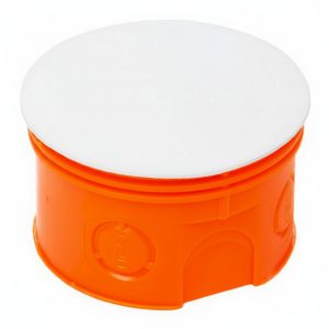 Коробка розподільча 80х50 IP20 внутрішня під цеглу кругла з кришкою SMARTBOX поліпропілен 650°С