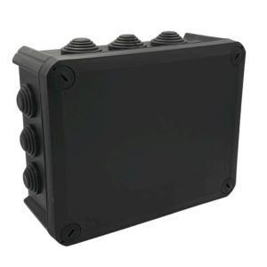 Коробка розподільча 190х150x75 IP66 зовнішня з сальник.гумов.чорн. UV-стійка