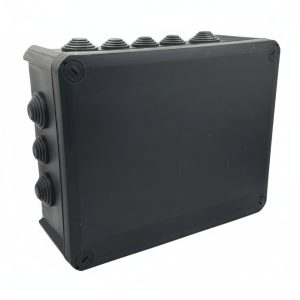 Коробка розподільча 240х190x95 IP66 зовнішня з сальник.гумов.чорн. UV-стійка