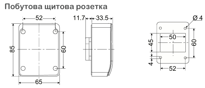 Технічні характеристики | Промислові розетки та вилки Mureva PK