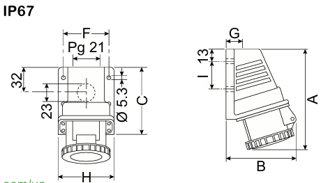 Технічні характеристики | Промислові розетки та вилки Mureva PK