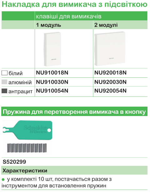 Функції та характеристика продукції | Unica