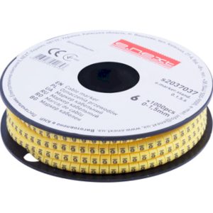 Маркер кабельний e.marker.stand.0.1.5.6, 0-1,5 кв.мм, "6", 1000 шт