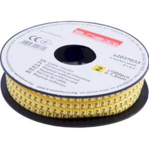 Маркер кабельний e.marker.stand.0.1.5.2, 0-1,5 кв.мм, "2", 1000 шт