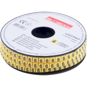 Маркер кабельний e.marker.stand.2.4.6, 2-4 кв.мм, "6", 500 шт