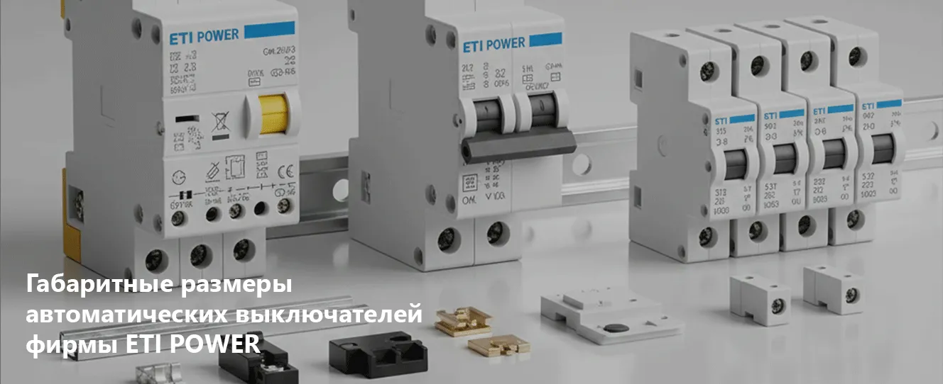Габаритные размеры автоматических выключателей фирмы ETI POWER