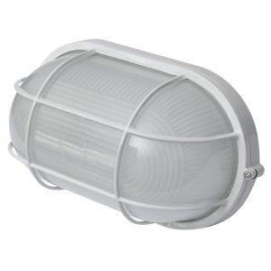 НПП 100W Е27 IP54 овал решітка, білий e.light.1403.1.100.27.white "Е-НЕКСТ"