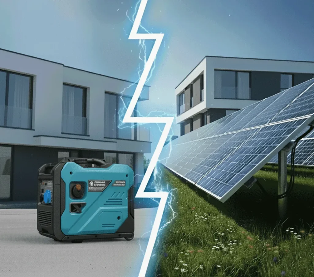 Порівняння сонячної станції та генератора