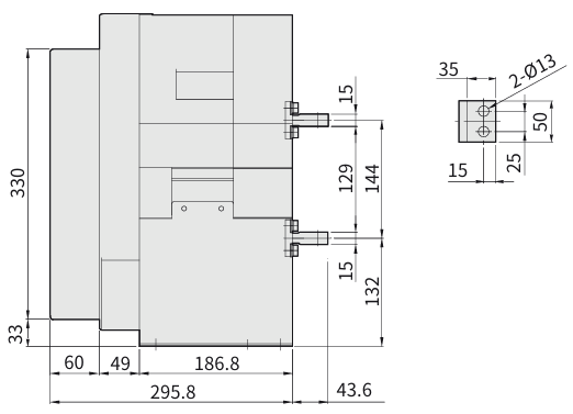 Габаритні розміри автоматичних вимикачів фірми ETI POWER 
