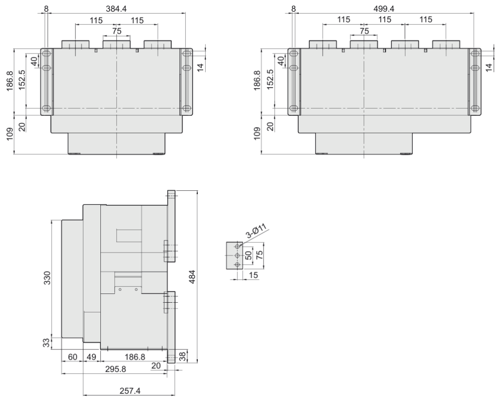 Габаритні розміри автоматичних вимикачів фірми ETI POWER 