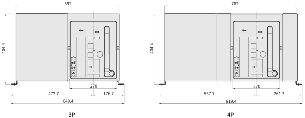 Габаритні розміри автоматичних вимикачів фірми ETI POWER 