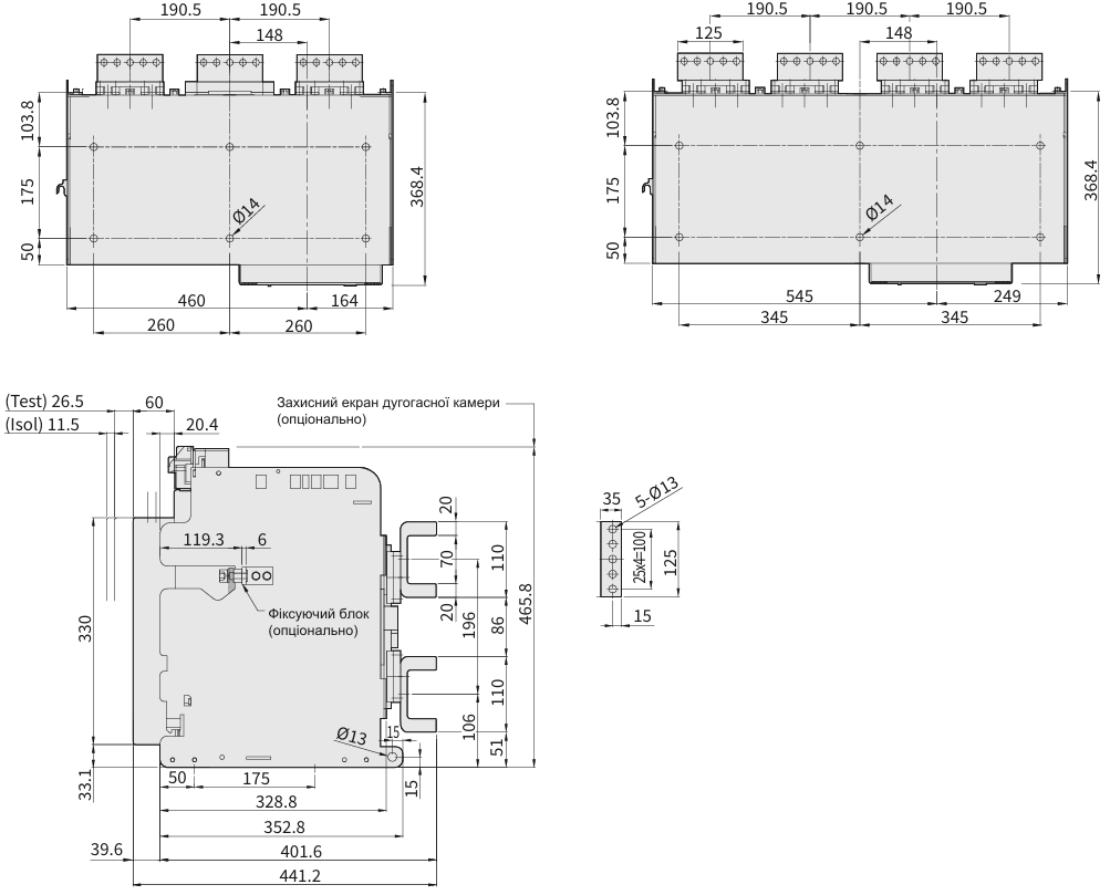 Габаритні розміри автоматичних вимикачів фірми ETI POWER 
