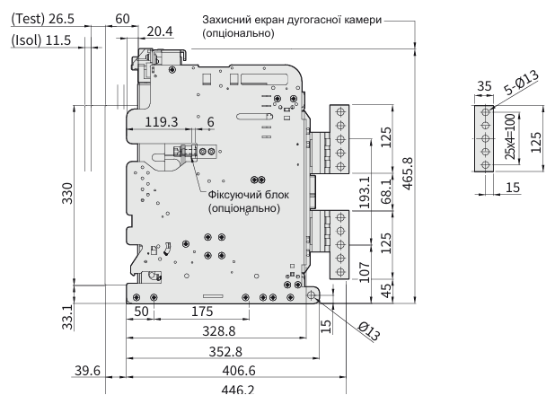 Габаритні розміри автоматичних вимикачів фірми ETI POWER 