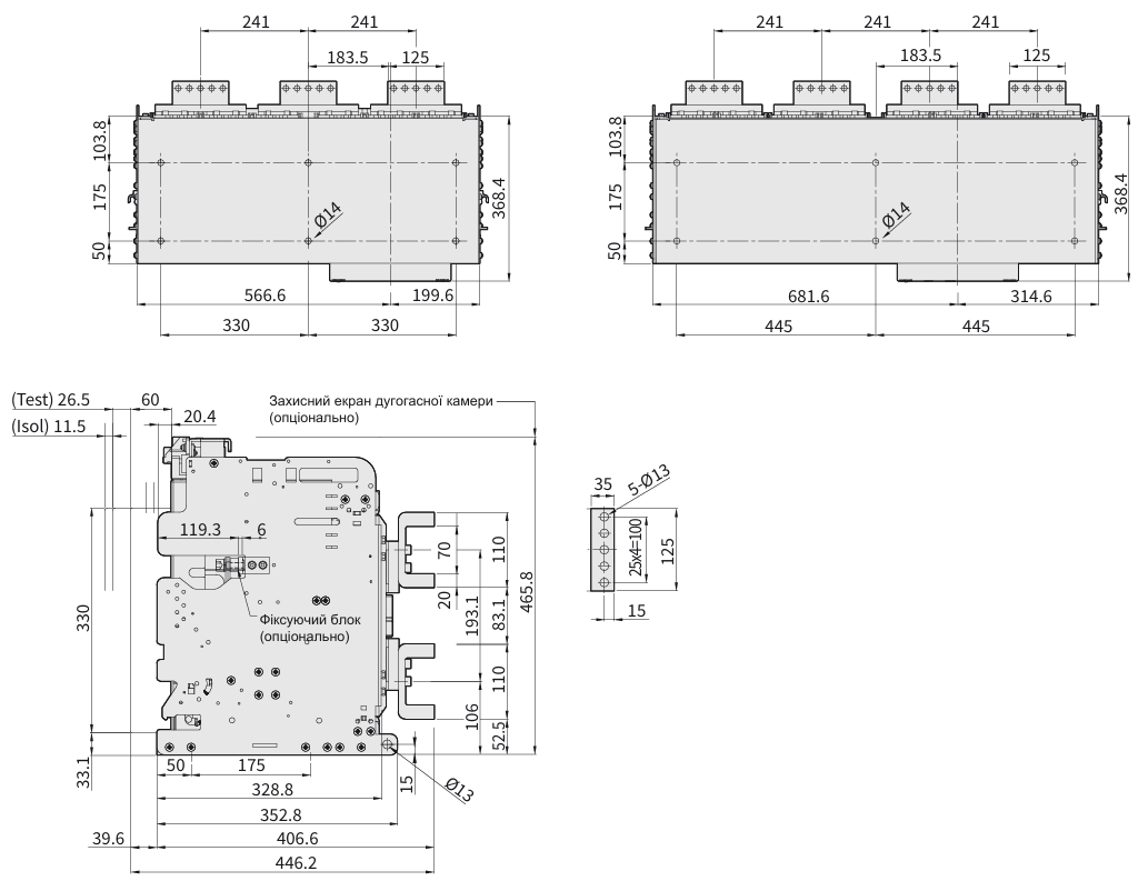 Габаритні розміри автоматичних вимикачів фірми ETI POWER 